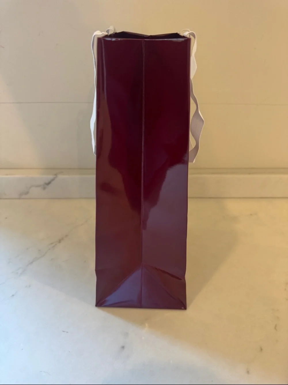 Gucci Deep Wine Gift Bag with White Ribbon Handles 12x7x4